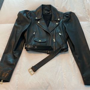 Lamarque Cropped Leather Jacket